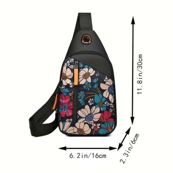New Floral Colorblock Backpack Crossbody Shoulder Sling Bag NWT - Picture 15 of 16